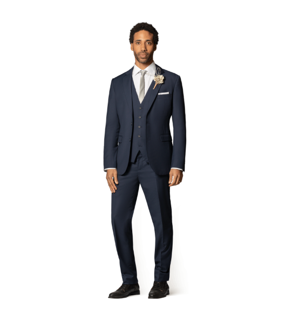 Traje de novio color azul marino Oberon