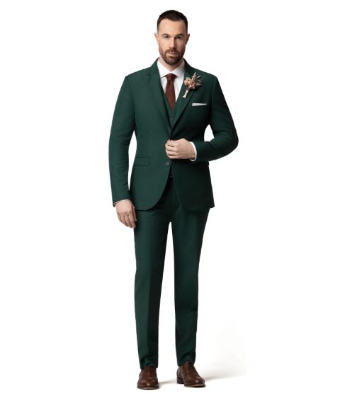 Traje de novio color verde