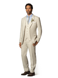 Traje  de novio tres piezas Lino Beige