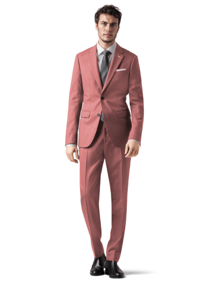 Traje de novio rosa