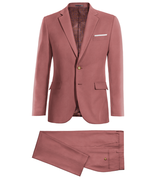 Traje de novio rosa